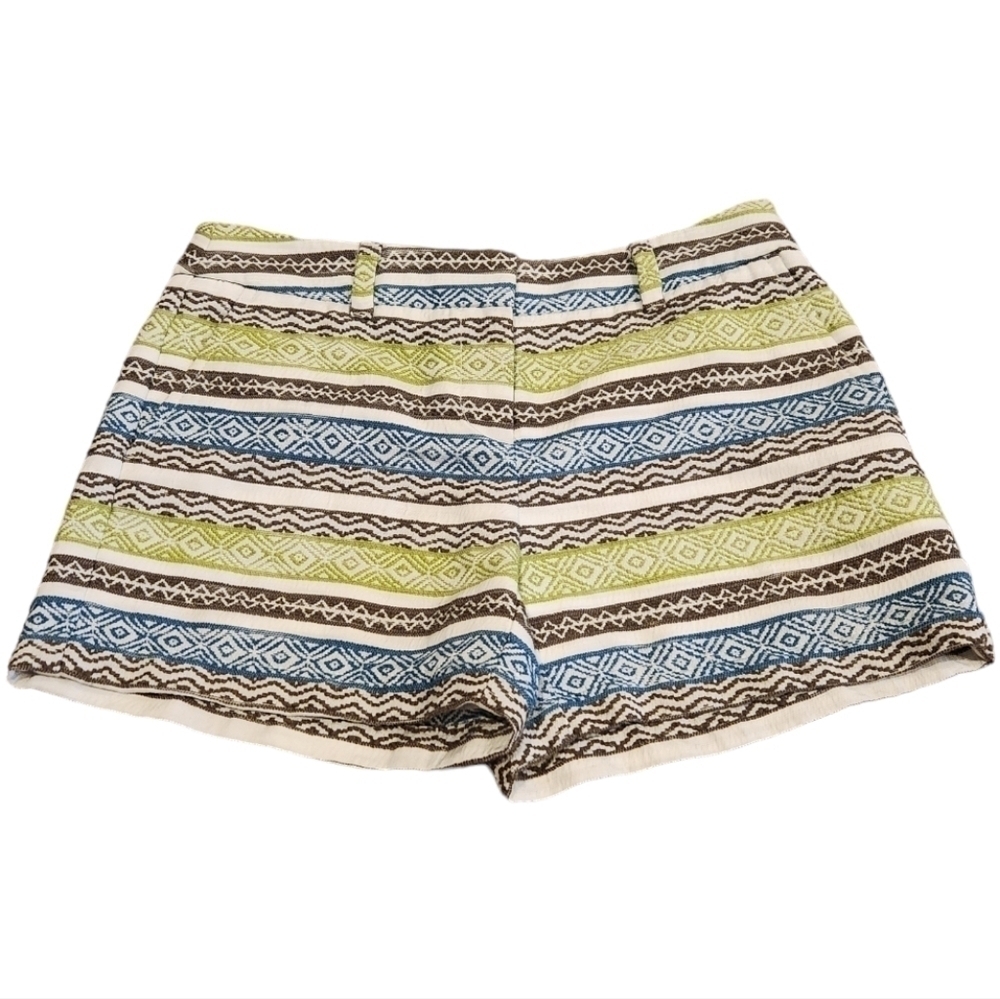 Loft Women's Textured Patterned Striped Tribal Print Shorts, Size 2